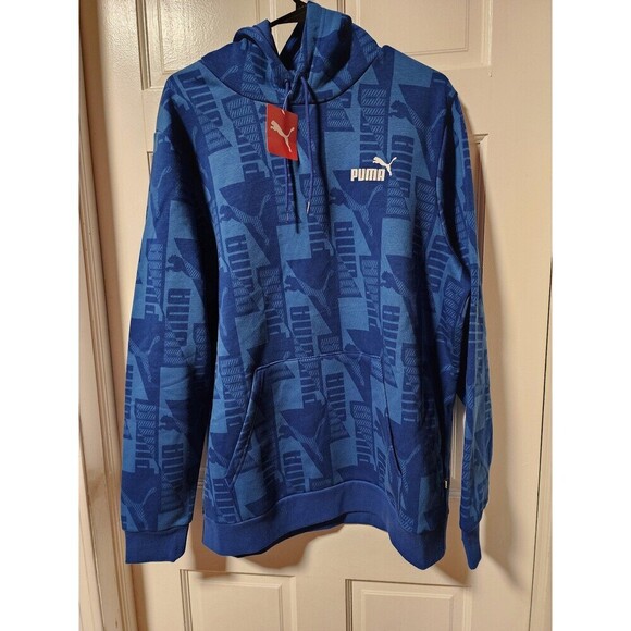 Puma Mens Power All Over Print Fleece Hoodie Hooded Sweatshirt Size XL - Picture 1 of 11